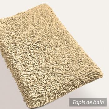 Tapis de bain 50x80 cm CHENILLE Beige 1800 g m2 Tapis de bain 50x80 cm CHENILLE