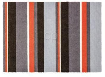 Tapis de bain Boston rayé orange gris souris 50x70