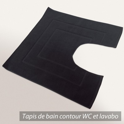 Tapis de bain contour WC et lavabo 60x60 cm FLAIR Anthracite Tapis de bain contour WC et