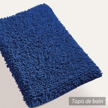 Tapis de bain 50x80 cm CHENILLE Bleu mer 1800 g m2 Tapis de bain 50x80 cm CHENILLE