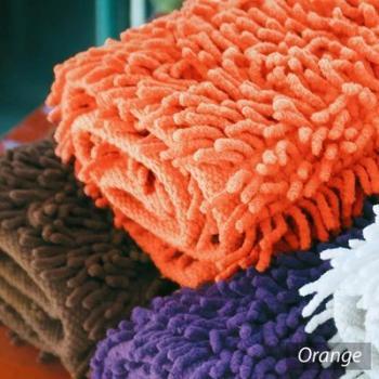 Tapis de bain 50x80 cm CHENILLE Orange 1800 g m2 Tapis de bain 50x80 cm CHENILLE