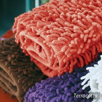 Tapis de bain 50x80 cm CHENILLE Orange Terracotta 1800 Tapis de bain 50x80 cm CHENILLE