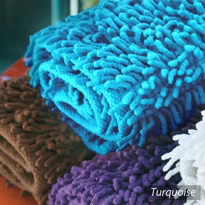 Tapis de bain 50x80 cm CHENILLE Turquoise 1800 g m2 Tapis de bain 50x80 cm CHENILLE