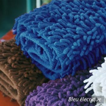 Tapis de bain 50x80 cm CHENILLE Bleu électrique 1800 Tapis de bain 50x80 cm CHENILLE