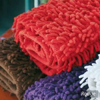 Tapis de bain 50x80 cm CHENILLE Rouge 1800 g m2 Tapis de bain 50x80 cm CHENILLE
