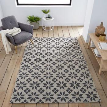 Tapis tissé plat carreaux de ciment, Iswik - La Re
