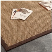 Tapis jonc de mer avec ganse en coton MONTAUK Choc