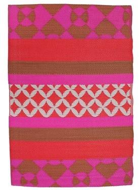Tapis PAILLE DEHLI IN&OUT (100x140cm) Rouge