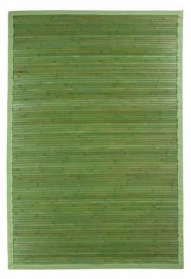 Tapis en bambou larges lattes et ganse vert 180x12