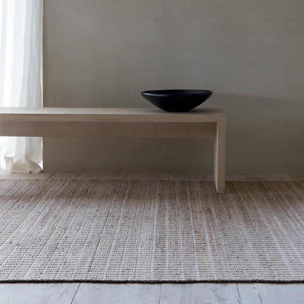Tapis beige Ligne Pure fait en jute et en coton à