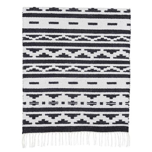 Tapis en plastique motif noir et blanc New Inka Ho