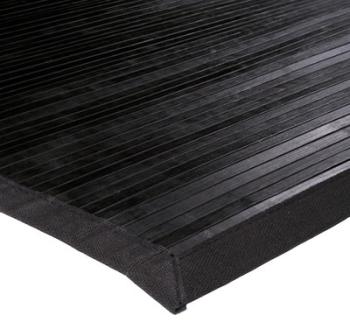 Tapis en bambou larges lattes et ganse noir 170x12