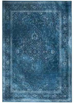 Tapis de salon iranien Rugged bleu Dutchbone