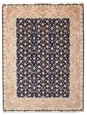 Tapis Tabriz 50 Raj avec de la soie signé: Chopanz