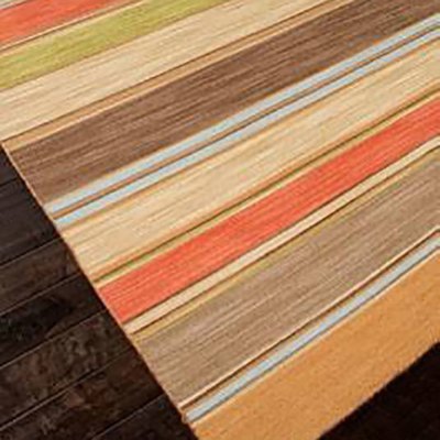 Tapis Kerala en laine - Rayé beige orange - 200 x