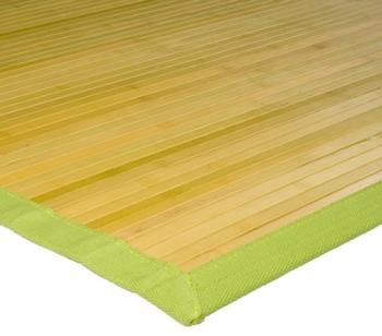 Tapis en bambou larges lattes et ganse anis 45x75c