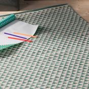 Tapis laine/coton tissé main motif triangle scandi