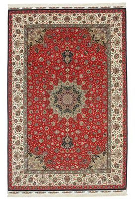 Tapis Tabriz 70 Raj chaîne de soie 200x308 Tapis P