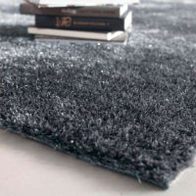 Tapis à poils longs en tissu gris 160 x 230 cm LUM