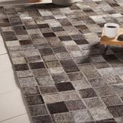 Tapis 100% cuir motifs carreaux effet patchwork KI