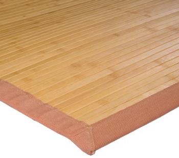 Tapis en bambou larges lattes et ganse naturel 230