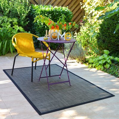 Tapis extérieur PVC tressé - Cendre - 200 x 290 cm