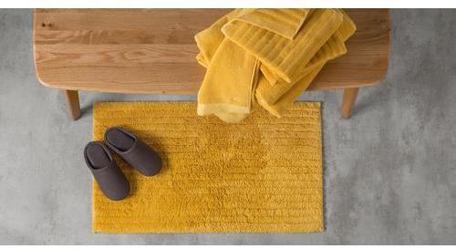 Alto, tapis de bain 100% coton, jaune moutarde