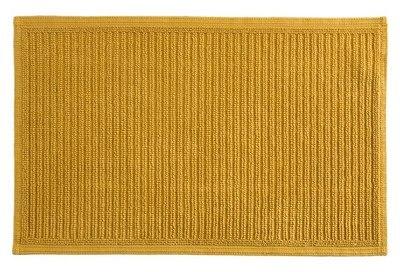 Laza, tapis de bain 100% coton, jaune moutarde