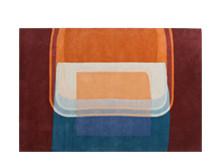 Abstraction, tapis, 170cm x 240 cm, bleu et rouge
