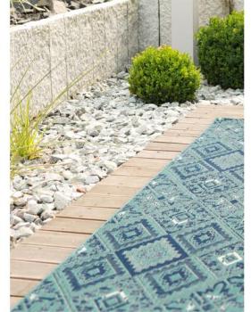 Tapis dextérieur Capri Bleu 80x150 cm - Tapis out