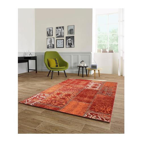 Tapis dextérieur Capri Patchwork Rouge 160x230 cm