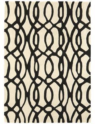 Tapis en laine Metrix Caffouillage Noir 160x230 cm
