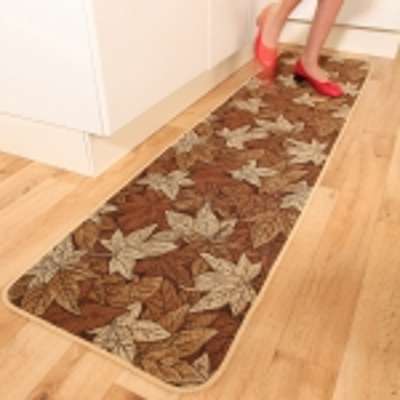 Tapis jacquard motif feuilles