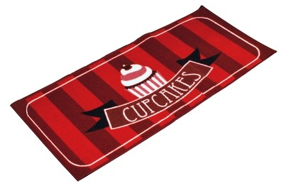 Tapis de Cuisine Antidérapant CUPCAKES Rouge - 50