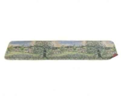 Tapis jacquard motif hameau
