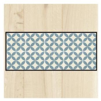 Tapis cuisine carreaux ciment bleu 50x120 cm,50x15