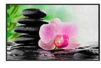 Tapis cuisine deco imprimé fleur et galet