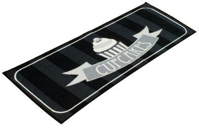 Tapis de Cuisine Antidérapant CUPCAKES Noir - Tapi