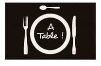 Tapis cuisine deco imprimé à table