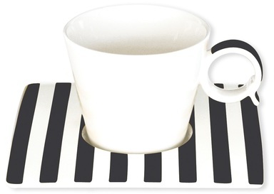 Tasse à café noir en porcelaine 12cl - Lot de 6