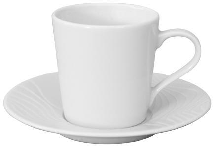 Tasse 10cl et sous-tasse 12cm en porcelaine blanch