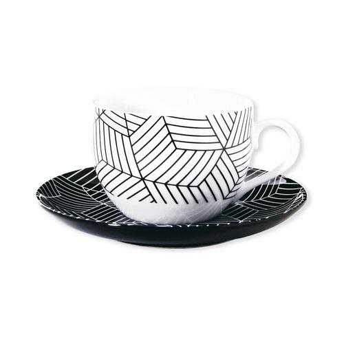 Tasse à thé motifs graphiques en porcelaine 20cl -