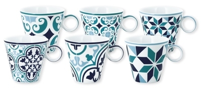Coffret 6 Tasses à café en porcelaine 15cl