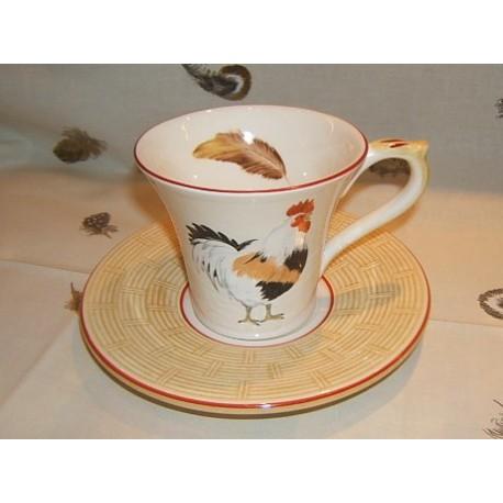 Tasse & soucoupe déjeuner Cour Normande paille