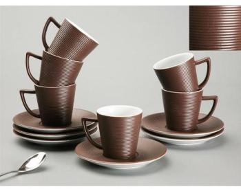 Coffret 6 Tasses à café marron Héléne