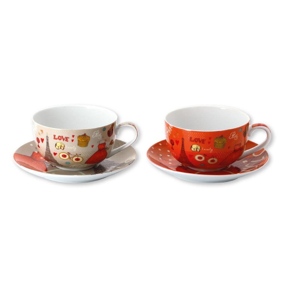 Tasses déjeuner en porcelaine Paris 35cl - Coffret