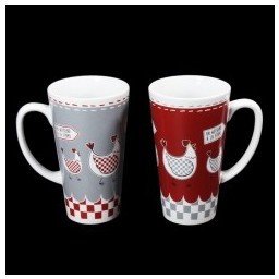 Lot de 2 grands mugs longs Les poulettes 45 cl