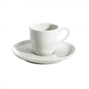 Tasse soucoupe café 9 cl en porcelaine blanche Plissé Tasse soucoupe café 9 cl en