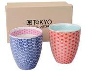 Tasse en porcelaine motifs vagues rosaces 8 7x9 8cm Tasse en porcelaine motifs