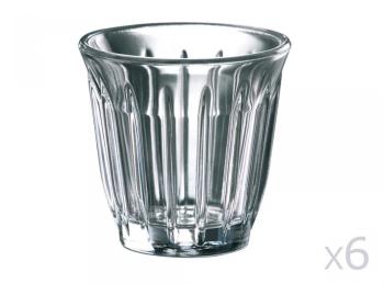 Tasse en verre pressé - H 6 8 cm - Lot de 6 ZINC Tasse en verre pressé - H